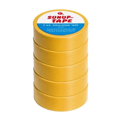 Sunup SN-27921 Sarı 0.13x18mm İzole PVC Elektrik Yalıtım Bant (5li Paket)