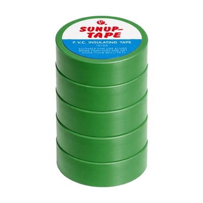 Sunup SN-27923 Yeşil 0.13x18mm İzole PVC Elektrik Yalıtım Bant (5li Paket)