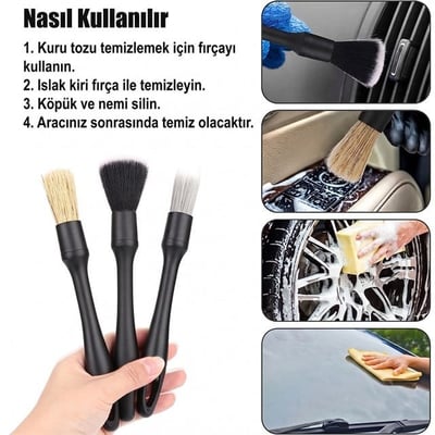 Sunup SN-29167 Çok Fonksiyonlu 5li Oto Detay Temizleme Fırça Seti