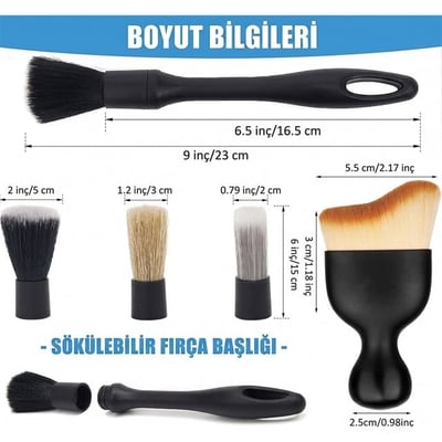 Sunup SN-29167 Çok Fonksiyonlu 5li Oto Detay Temizleme Fırça Seti