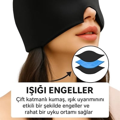 Sunup SN-30963 Doğal Baş Ağrısı Migren Giderici Jel Kafa Bandı Soğuk Sıcak Kompres