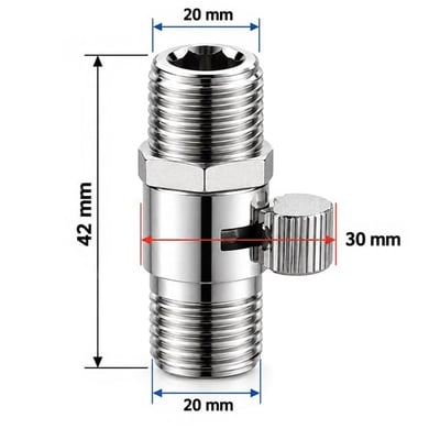 Sunup SN-38122 Metal Çift Dış Dişli Ayarlanabilir Akış Kontrol Vanası
