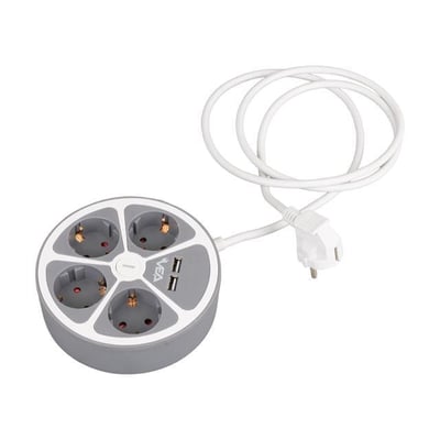 Vea VE-G604YU 4lü 2 USB’li Anahtarlı 1.5 Metre Grup Priz