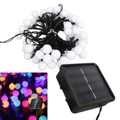 Winnboss EKL-12 7 Metre 50 Top Ledli Renkli 8 Modlu Solar Panelli Dış Mekan Aydınlatma Led 5 Watt
