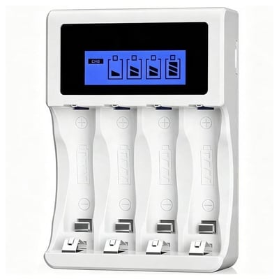 X-LEVEL CH1-201AL 4 Yuvalı LCD Ekranlı Akıllı AA/AAA Ni-MH Hızlı Pil Şarj Cihazı