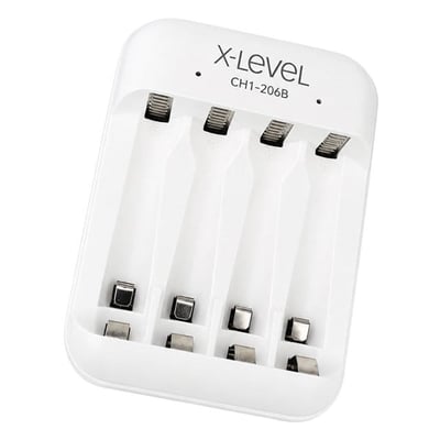X-LEVEL CH1-206B 4 Yuvalı USB-C Girişli Akıllı AA/AAA Ni-MH Hızlı Pil Şarj Cihazı
