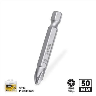 YILDIZ UÇLU BİTS S2 PH0*50mm Sand-Pro Series