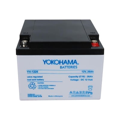 Yokohama YH-122.6 12 Volt  26 Amper Akü (165x176x125 mm)