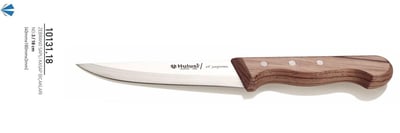 Zebrano Saplı El Yapımı Kasap Bıçağı 18 cm No.3 Hulusi Bıçak 40mm X 180mm X 3mm 10131.18