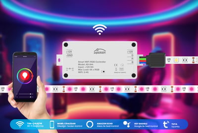 Alpsmart AS844 Akıllı Wi-Fi RGB LED Şerit Kontrolcüsü