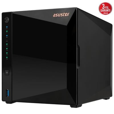 Asustor AS3304T V2 4Disk Yuvalı(4x22TB) Nas Cihazı  2GB DDR4, 2.5 GbE x 1, USB 3.2 x 3