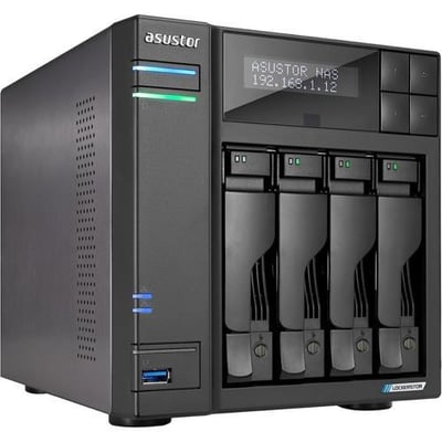 ASUSTOR AS6704T 4 Disk Yuvalı NAS | 4GB DDR4, 2.5GbE x2, M.2 NVMe, 4x22TB Destek