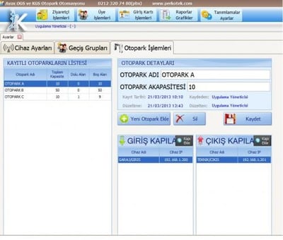 AVAX OGS-HGS SİSTEMİ Otopark ve Site Giriş Çıkış Kontrol Programı