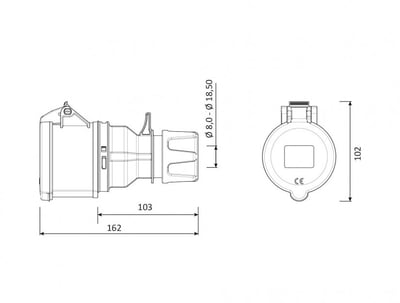 Bemis BC1-3505-2312 5/32A Uzatma Prizi | IP44 Endüstriyel Priz