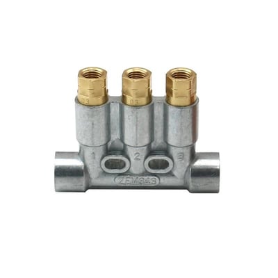 Bijur Delimon ZEM343C-V - Piston dağıtıcı 343 - Yağ ve sıvı gres için - Çıkışlar: 3 - 0,01-0,16 ccm
