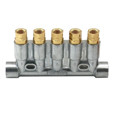 Bijur Delimon ZEM345C-V - Piston dağıtıcı 345 - Yağ ve sıvı gres için - Çıkışlar: 5 - 0,01-0,16 ccm