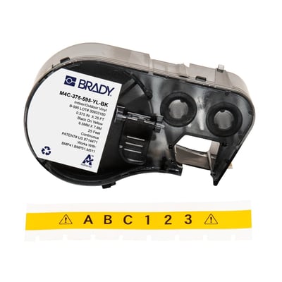Brady M4C-375-595-YL-BK Vinil Etiket 9.53 mm x 7.62 m | B-595 Endüstriyel Etiket