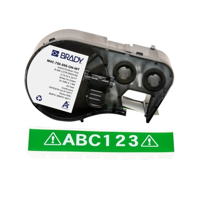 Brady M4C-750-595-GN-WT Vinil Etiket 19.05 mm x 7.62 m | Yeşil Beyaz B-595 Endüstriyel Etiket