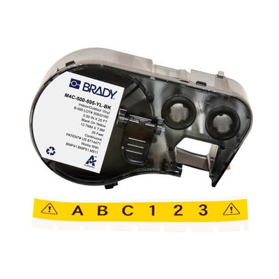 Brady MC-500-595-YL-BK Vinil Etiket 12.7 mm x 7.62 m | B-595 Endüstriyel Etiket