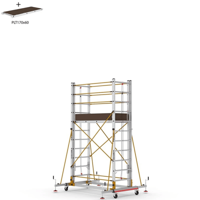 Çağsan 2x8 Basamaklı 4,7 M Çalışma Yüksekliği Telesafe Xln - İki Parçalı Alüminyum İskele S004_xln 2x8 Basamak