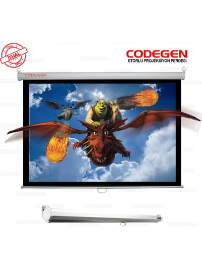 CODEGEN AX-18-180x180 cm Storlu Manuel Projeksiyon Perdesi (Arkası Siyah Fonlu)
