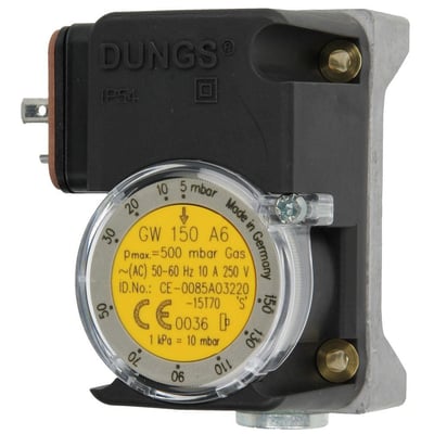 DUNGS GW 150A6 10 - 150 MBAR, 1/4 İNC RAKOR BAĞLANTILI GAZ HAVA BASINÇ PRESOSTAT