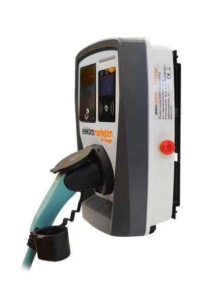 EMEV 22kW 3 Faz 32A Tip 2 Soketli Elektrikli Araç Şarj İstasyonu