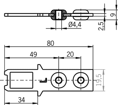 Euchner 095739 BETAETIGER-S-GT-LN Actuator S (Emniyet Şalteri Aktüatörü)