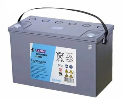 Exide S12V3400PP 12V 92,8Ah AGM VRLA Sprinter Pure Power Endüstriyel Akü S12V3400PP