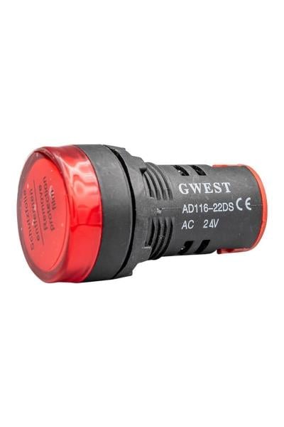 Gwest AD116-22DS Kırmızı Sinyal Lambası AC/DC 24V