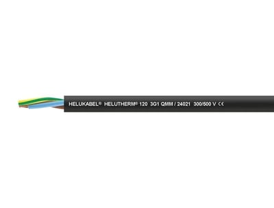 HELUKABEL 24031 HELUTHERM® 120 – Isıya Dayanıklı Kablo 3G1,5 mm², Siyah