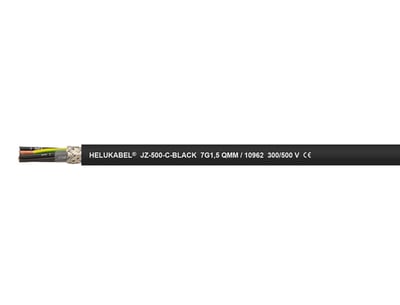 HELUKABEL10934  JZ-500-C Black 2 x 0,5 mm²