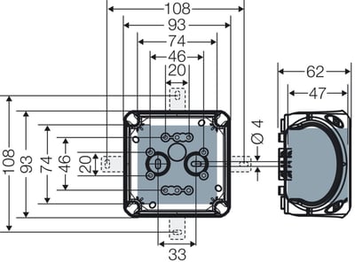 Hensel DK 0202 GZ Klemensli Kablo Bağlantı Buatı IP66 93x93x62 mm
