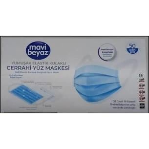 Mavi Beyaz Medikal Maske 50 Adet