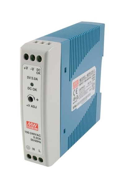 MeanWell MDR-20-5 Ray Montaj Power Supply 15W 5V 3A 85-264V