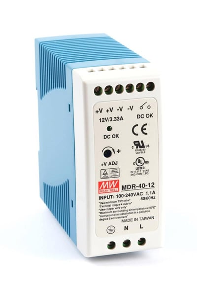 MeanWell MDR-40-12 Ray Montaj Power Supply 40W 12V 3.33A 85-264V