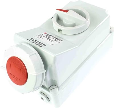 Mennekes 5692A Kilitli Priz, 3PN+E, Anahtarlı Priz, IP67, 400 V, 125A, Düz, Topraklama Konumu