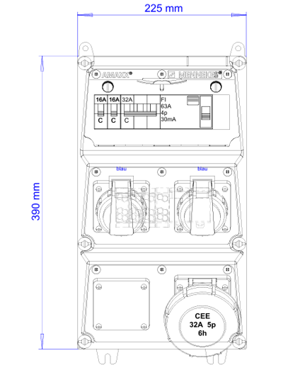 Mennekes 935923 Amaxx recept. Priz Kombinasyonu
