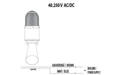 MUCCO SNT-B712-1 Kırmızı 4 Ayrı Işık Modlu 16 Melodili Üniversal Borulu Korna 40-250v Ac/dc