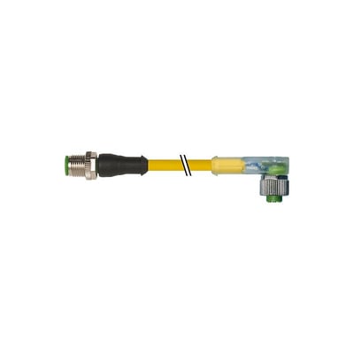 Murr Elektronik 7000-40361-0550300 M12 5 Pin LED Açılı Sensör Kablosu 3m | Erkek 0° – Dişi 90° PUR