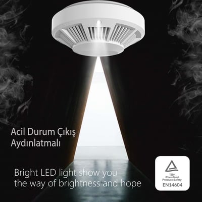 Opax HY-SSA01 Photoelectric Kombine Kablosuz Duman ve Isı Dedektörü ve Alarmı