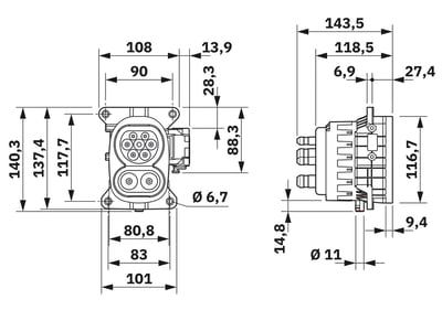 Phoenix Contact 1720108 CHARX T2HBI24 - AC/DC Araç Şarj Girişi, CCS Tip 2, 325 kW