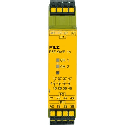 Pilz 787581 PZE X4VP C 1/24VDC Kontak Genişletme Bloğu – 4 N/O, 1 sn Sabit Gecikmeli
