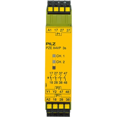 Pilz 787583 PZE X4VP C 3/24VDC Kontak Genişletme Bloğu – 4 N/O, 3 sn Sabit Gecikmeli
