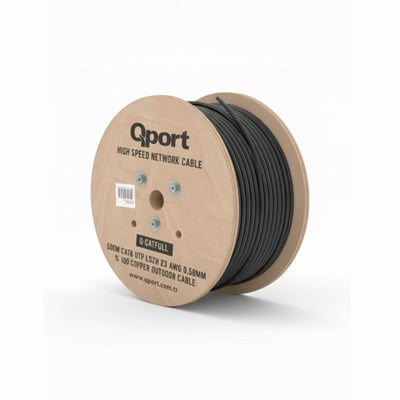 Qport Q-CATFULL 23AWG CAT6 500mt LSZH Outdoor %100 Saf Bakır Kablo