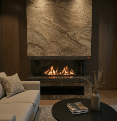 Revega  H100UB Seramik Camlı Hermetik Doğalgazlı Şömine 7 Kw - 1000mm