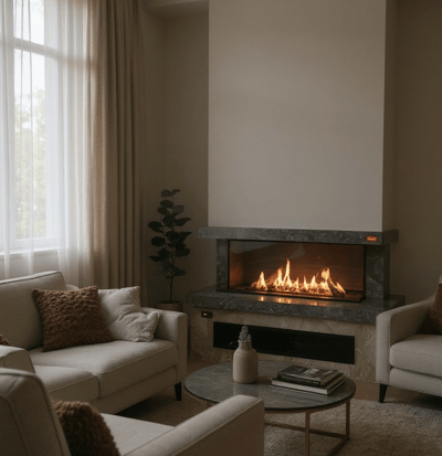 Revega  H100UB Seramik Camlı Hermetik Doğalgazlı Şömine 7 Kw - 1000mm
