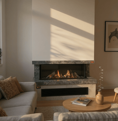 Revega  H100UB-M ÖN Seramik Camlı Hermetik Doğalgazlı Şömine 7 Kw - 1000mm