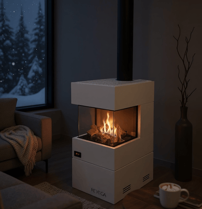 Revega H50UB Seramik Camlı Hermetik Doğalgazlı Şömine 5 Kw
