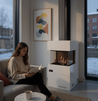 Revega H50UB Seramik Camlı Hermetik Doğalgazlı Şömine 5 Kw